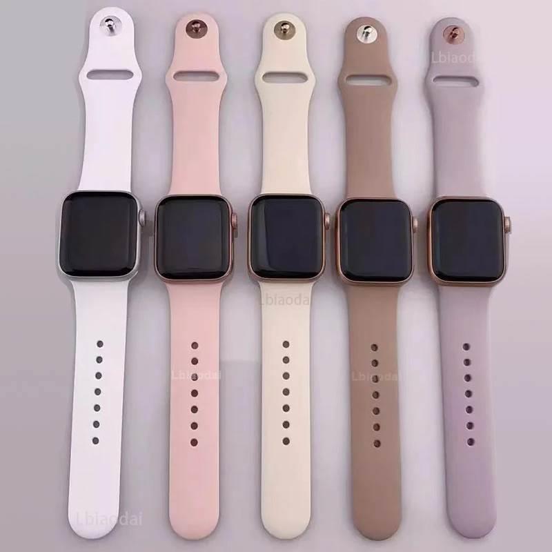 Silicone Strap For Apple Watch Band 44mm 40mm 45mm 41mm