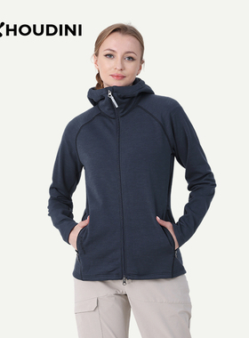 HOUDINI胡丁尼 Outright直率户外女春保暖连帽抓绒衣外套129664