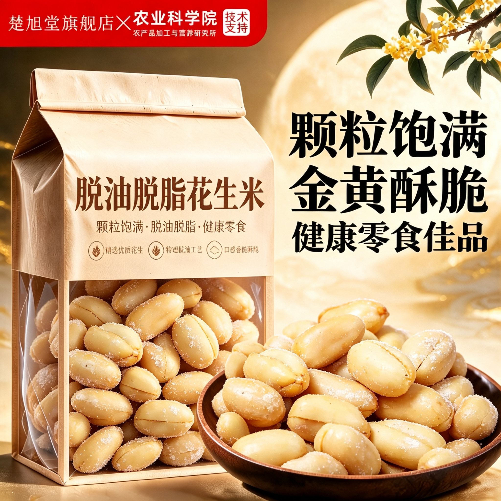 脱油脱脂花生米五香官方旗舰店
