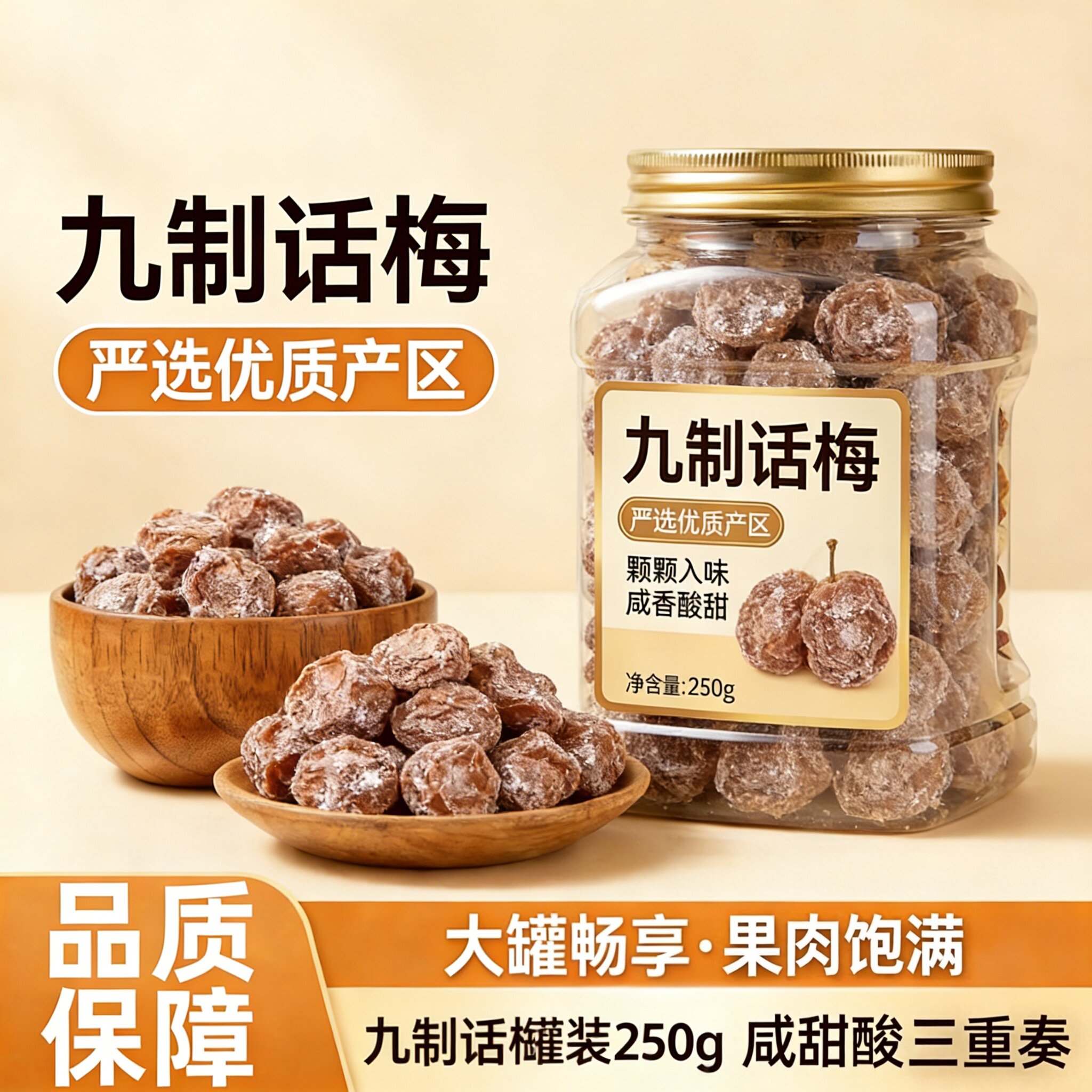 农科院特级话梅正宗九制话梅皇官方旗舰店孕妇酸零食干咸泡水广东