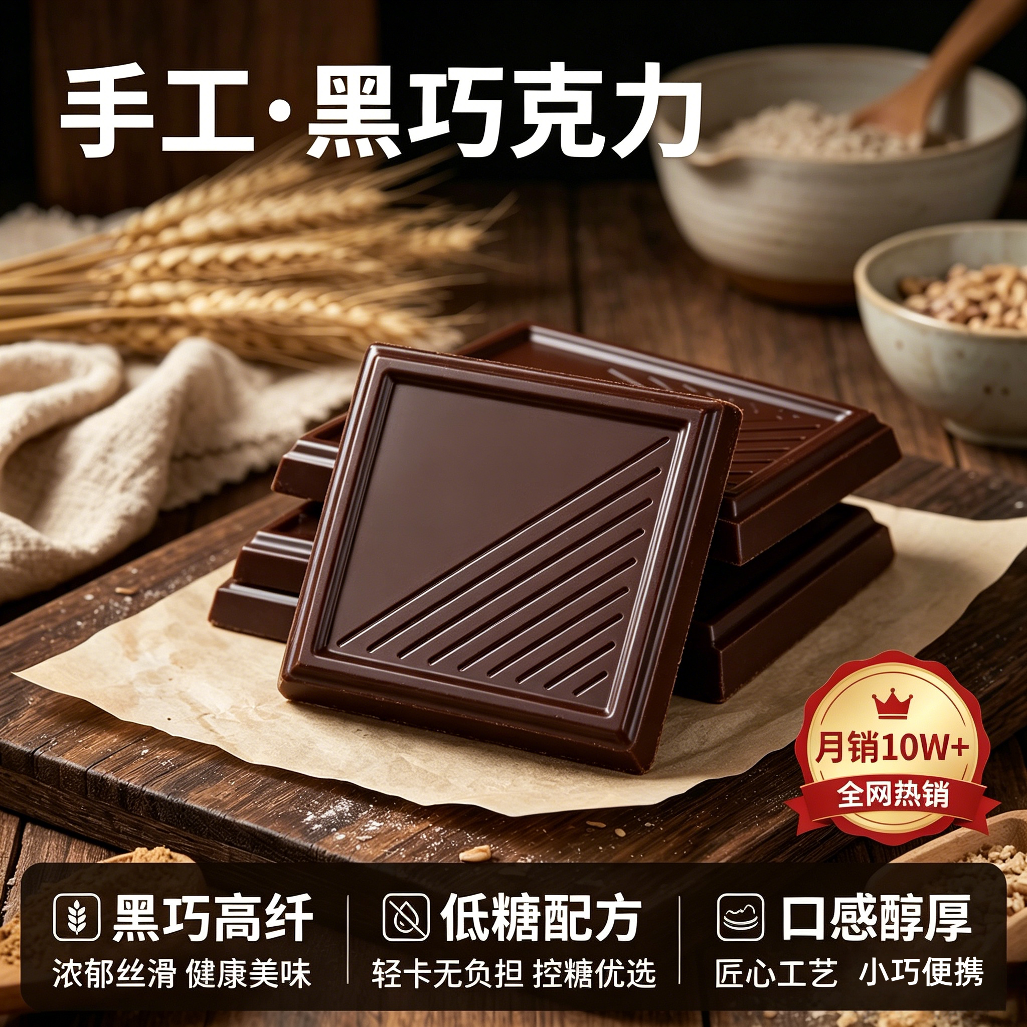 黑巧克力官方旗舰店70以上纯正可可纯黑高纯度百分之100高端零食图片