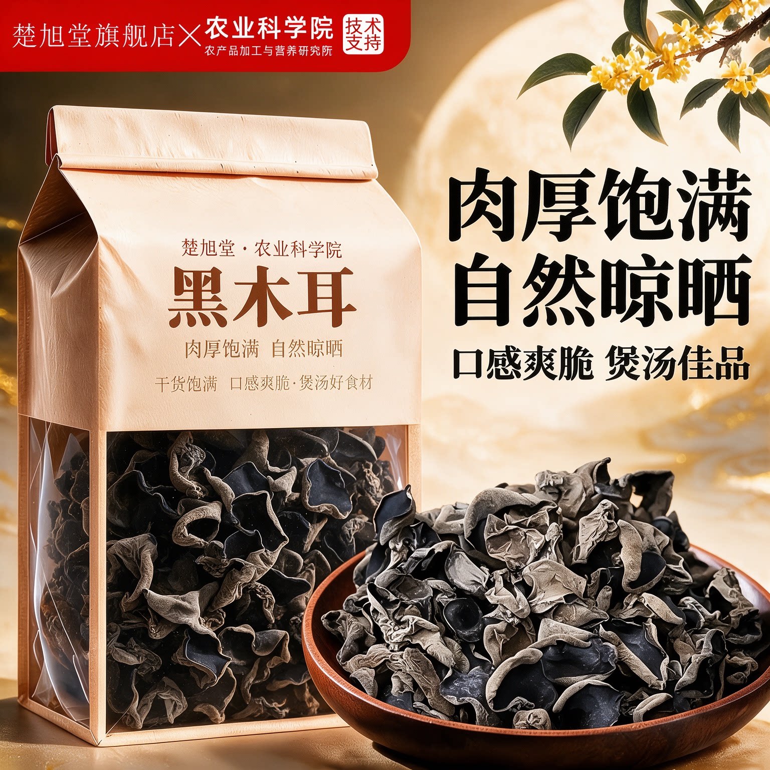 东北黑木耳官方旗舰店干货特级纯野生500g特产级秋木耳老鼠耳干山