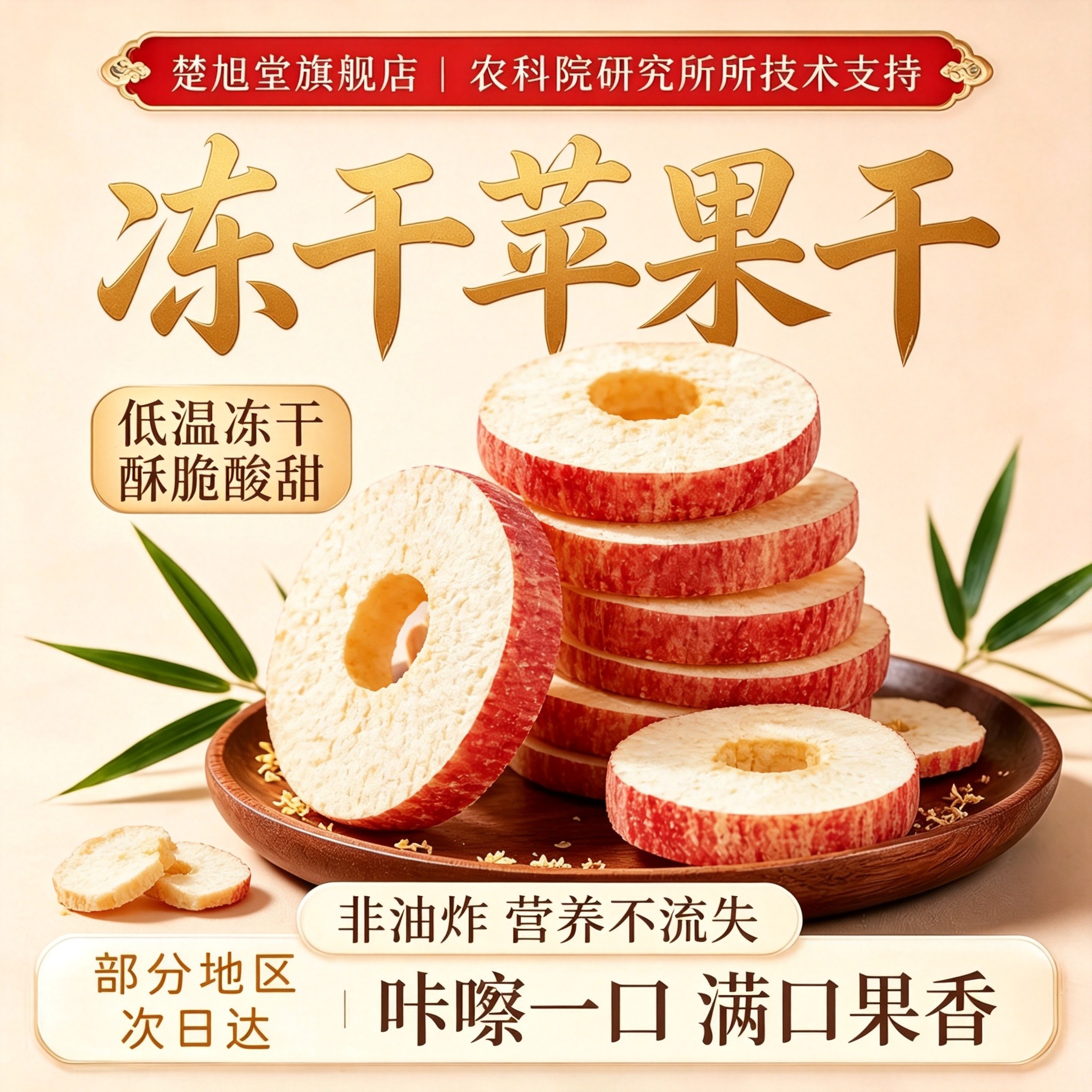 冻干苹果干脆片厚切无糖无添加官方旗舰店新疆阿克苏纯苹果片泡水