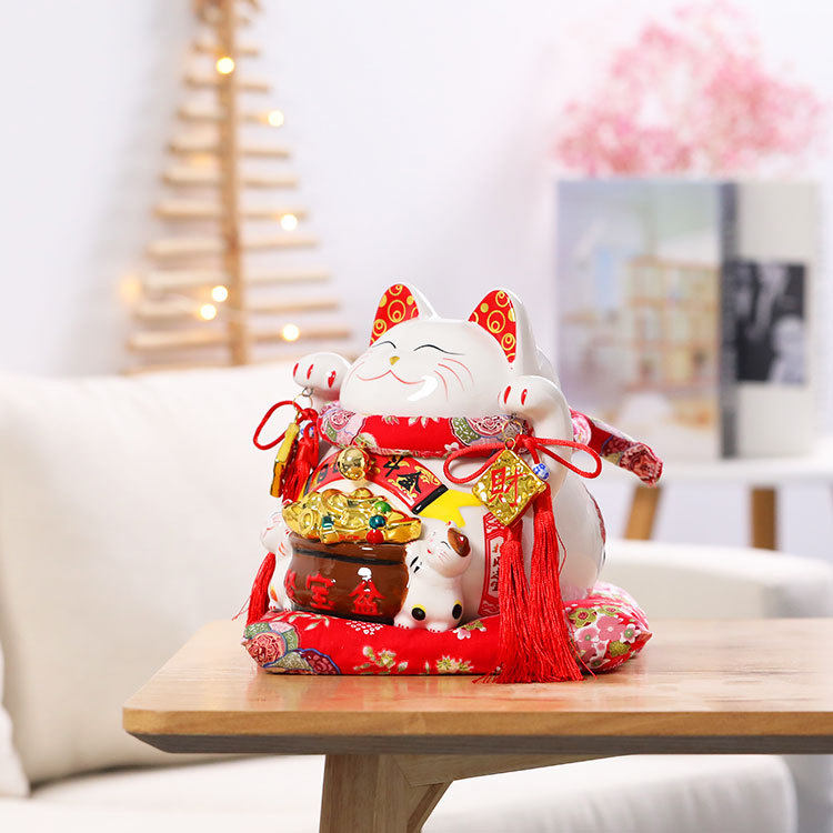 国潮宫廷陶瓷大号招财猫存钱储蓄罐摆件家居店铺收银台开业礼品