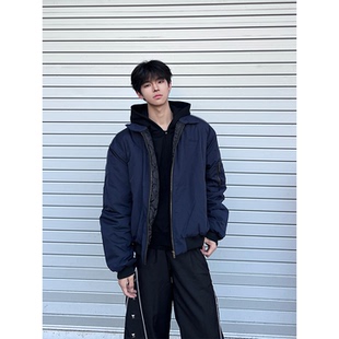 加棉棒球服boxy棉衣外套 bomber短款 美式 vibe飞行夹克棉服男秋冬季