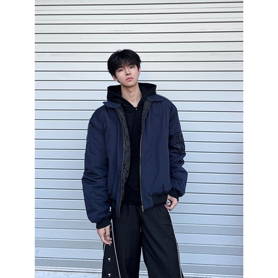 美式飞行夹克棉服男秋冬款