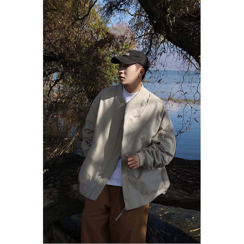 阿尔法ma1飞行员夹克男春秋季浅色美式工装外套vintage广州棒球服