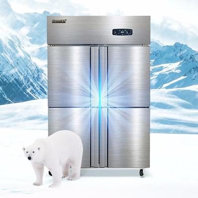 雪村800四门冰箱商用四开门冰柜-404双温立式厨房冷冻柜柜