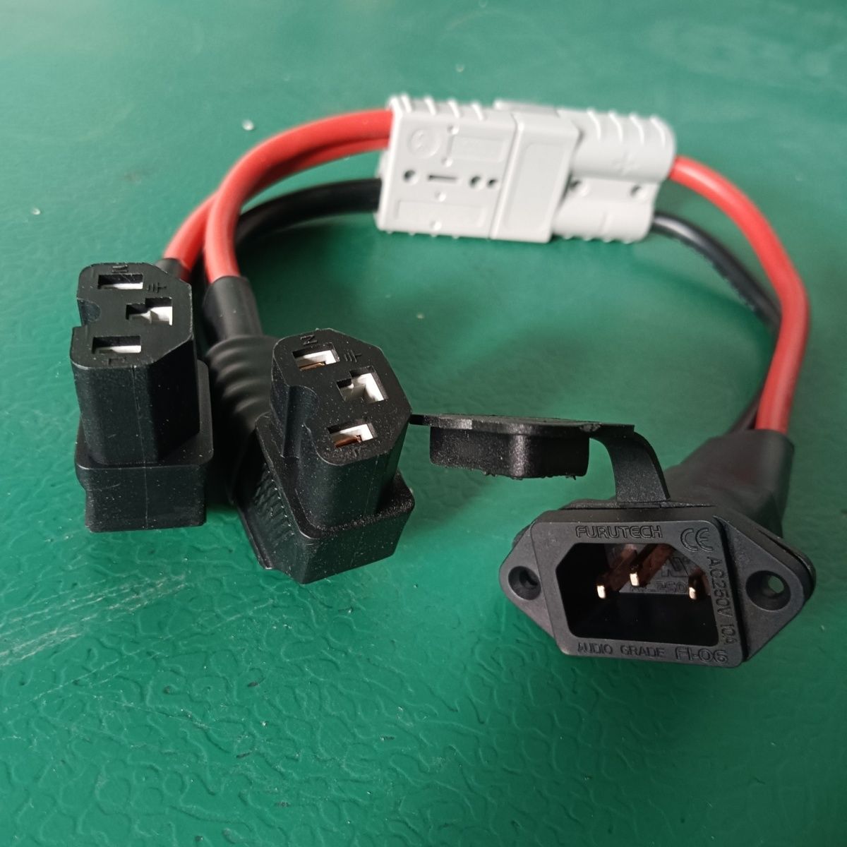 10平方电动车品字头一分二转换线转接头电瓶车电池并联转换插头