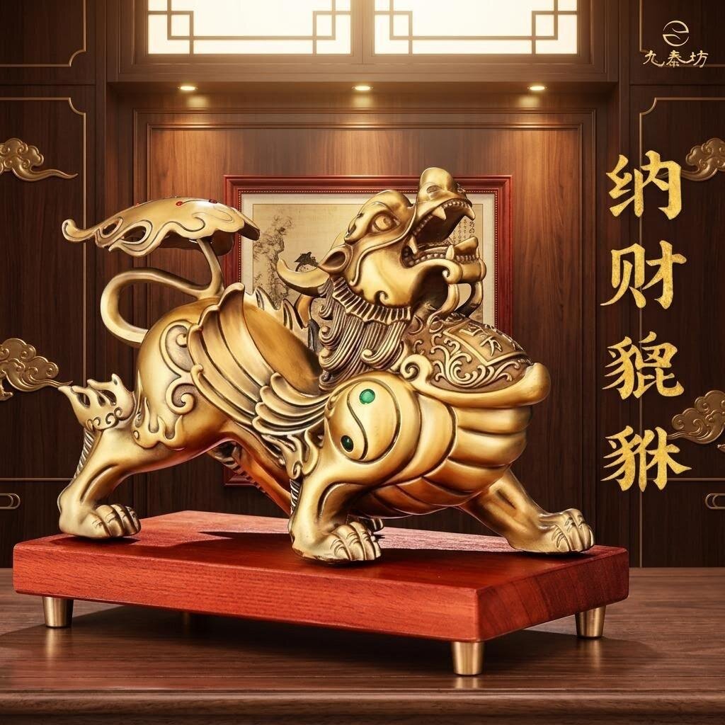 铜纳财貔貅摆件客厅书房办公室装饰招财聚财貔貅乔迁开业送礼礼品