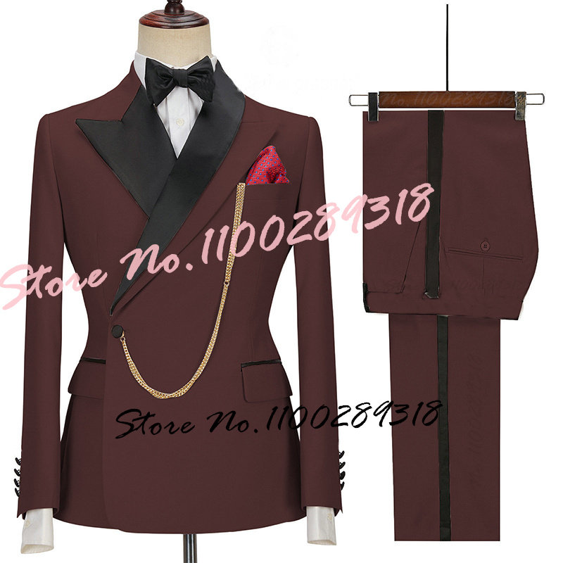 2023 최신 디자인 럭셔리 남성 정장 세트 슬림핏 신랑 들러리 G