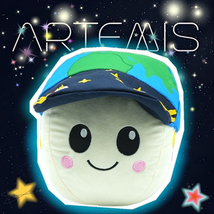 Q版ARTEMIS 2戴帽子地球可爱卡通毛绒玩偶Rise地球造型毛绒公仔