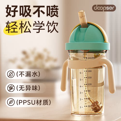 吸管杯宝宝儿童学饮杯喝水1-2-3