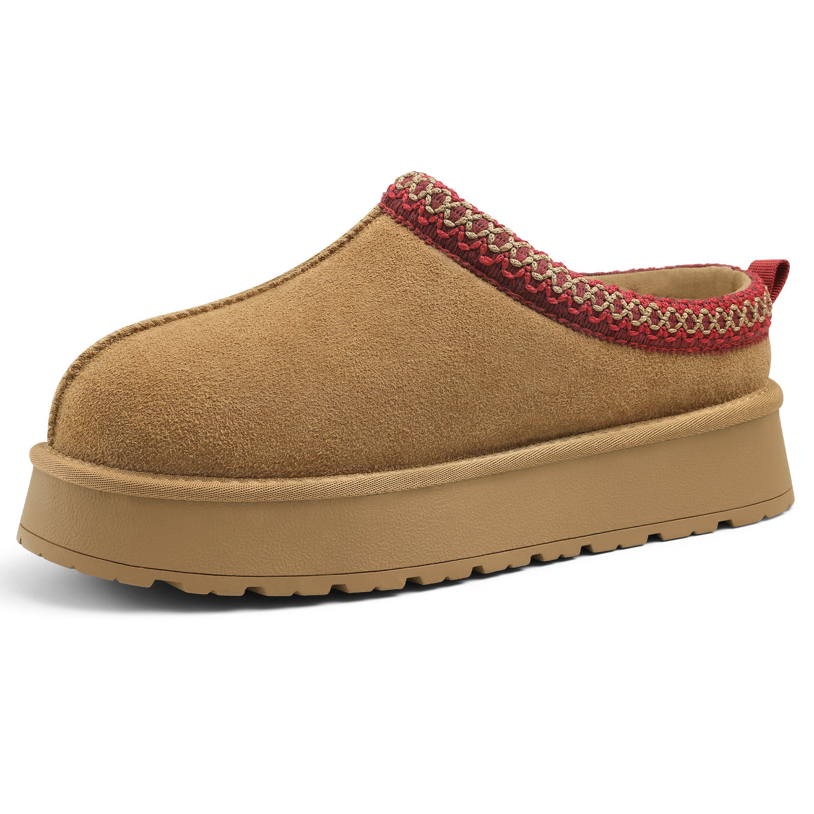 厚底增高真皮加绒加厚雪地靴女一脚蹬鞋口编织棉鞋低帮短靴男秋冬,女鞋,时尚雪地靴,淘宝优惠券,粉丝福利购,淘宝优惠卷