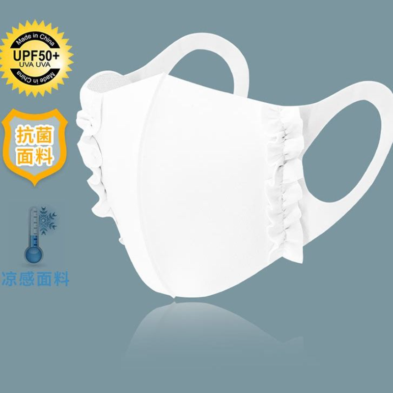 夏季薄款冷感立体布口罩女款防晒木耳边透气面罩