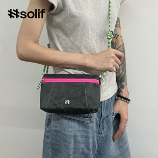 solifBBFlash多巴胺斜挎包自行车头包户外骑行简约百搭撞色男女新