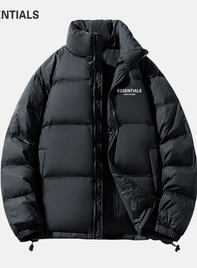 ESSENTIALS官方灰鸭绒羽绒服男女情侣装休闲宽松长袖外套美式高街