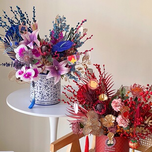 2026福桶套二礼盒红色抱抱桶乔迁新居年宵福筒万事胜意插花桶