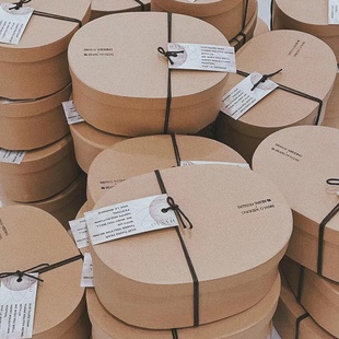 牛皮纸盒伴手礼盒烘焙包装 盒圣诞节礼盒 糖果蛋糕盒万圣节苹果包装