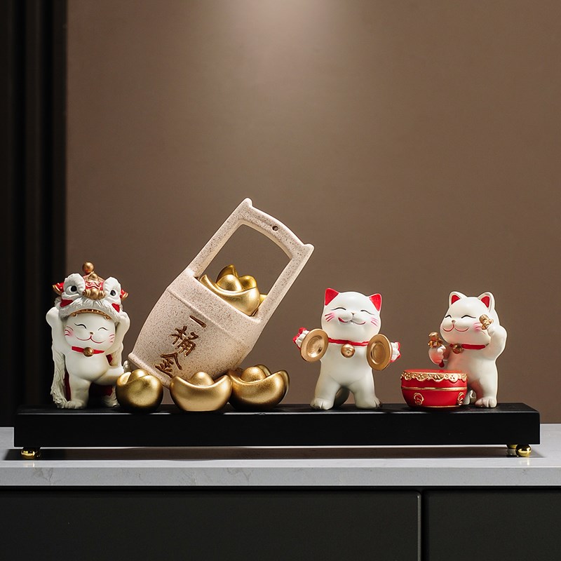 一桶金到了招财猫摆件家居装饰品店铺前台开业礼物乔迁新居礼品