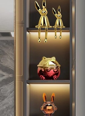 创意招财猫储蓄罐摆件儿童存钱罐公仔现代轻奢客厅酒柜电视柜装饰