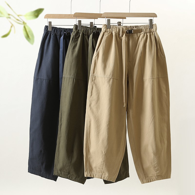 外贸日单复古工装裤春秋男士潮流百搭宽松纯棉休闲裤阔腿裤长裤子