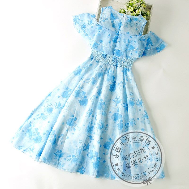儿童夏装女童连衣裙4碎花5大童6夏季7女孩8雪纺9长款公主裙子12岁