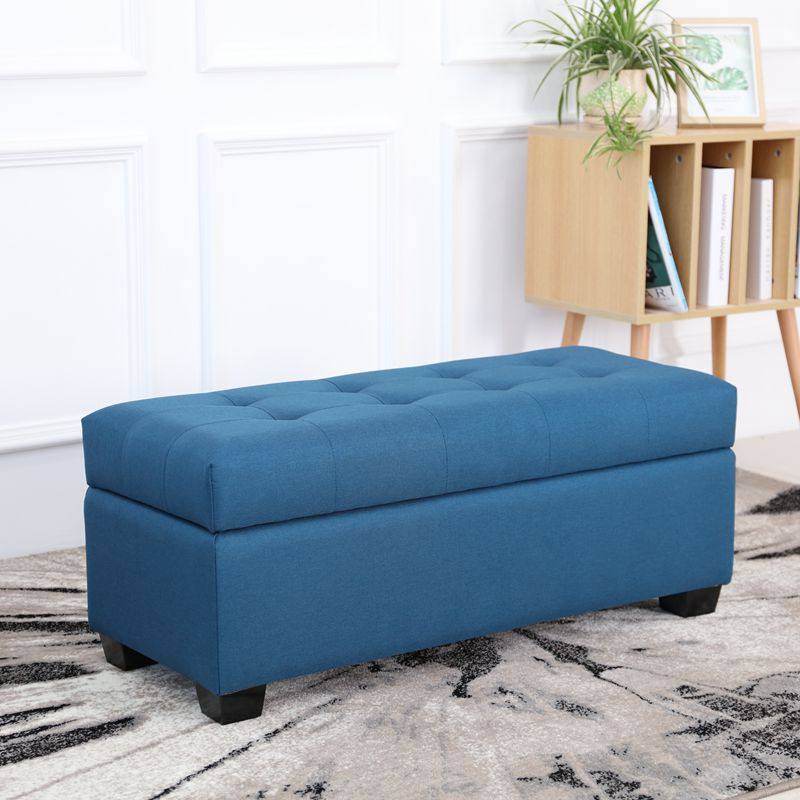 极速欧式储d物凳服装店凳子脚踏沙发客厅长凳床尾凳布艺收纳可坐