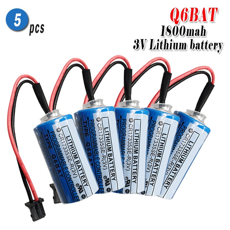 5pcs 3V 1800mAh Q6BAT CRu17335  ER2/3A PLC Lithium Battery W