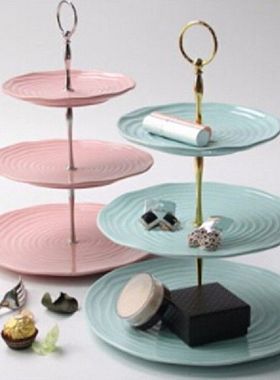 极速3 Tier Cake Fruit Plate CakeC Plate Stand Handle Fitting