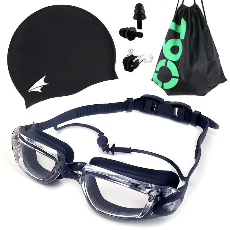 极速泳镜高清防雾水成人平光w近视游泳眼镜男女潜水护目镜耳塞鼻