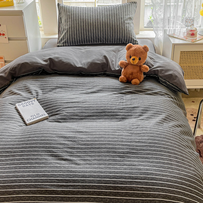 极速大学生宿舍床上用品三件y套纯棉寝室床笠床单人被套被褥一整