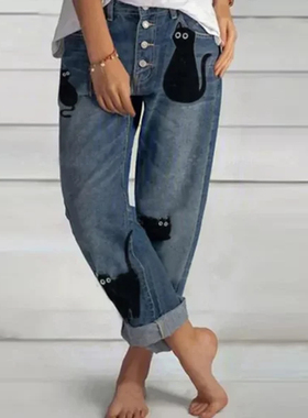 极速Womend's Jeans 2021 High Waist Mom Wide Leg Pants Ne