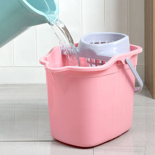 新品【加大厚】家用懒人拖把桶y水桶免水洗拖地神器墩布桶旋转挤