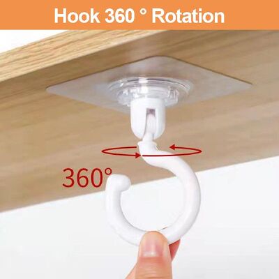 极速Self-adhesive Hooks, 8-hook 360G Rotation, Ceiling Hoo