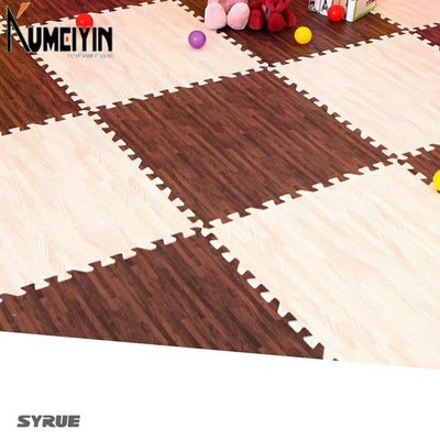 极速Foam splicing floor mat wooden pattern foam floor. pad。