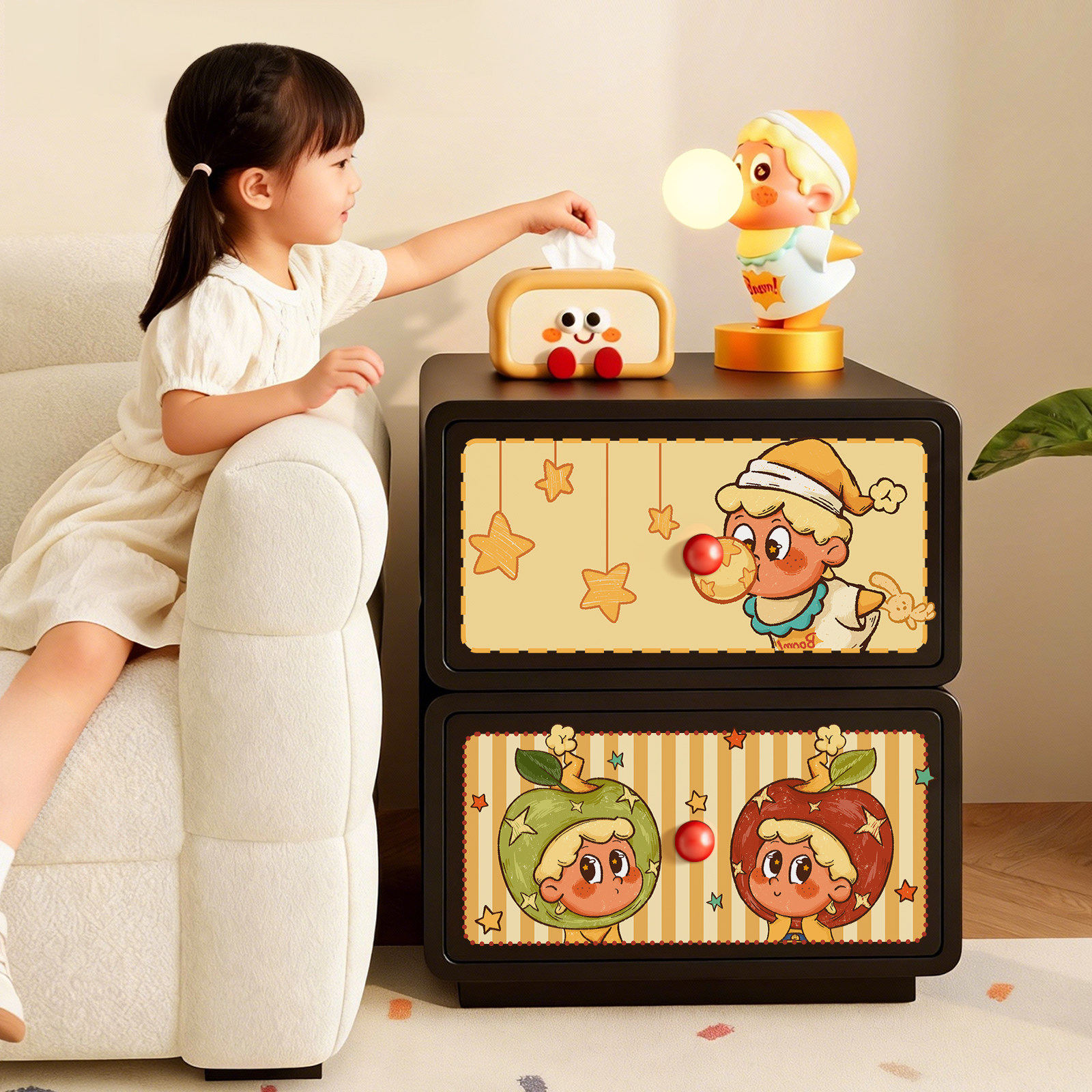 【2025新款】皮革边几柜床头柜子