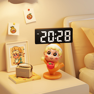 星星人电子时钟摆件高级感客厅电视柜子钟表摆台式桌面装饰品礼物