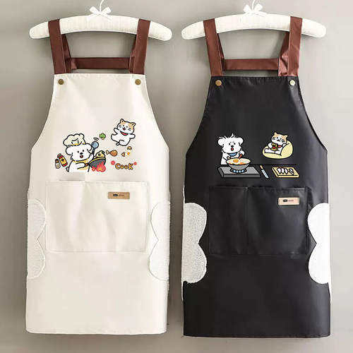 潦草小狗围裙女2024新款厨房专用
