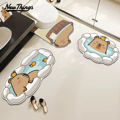 卡皮巴拉浴室硅藻泥强吸水地垫