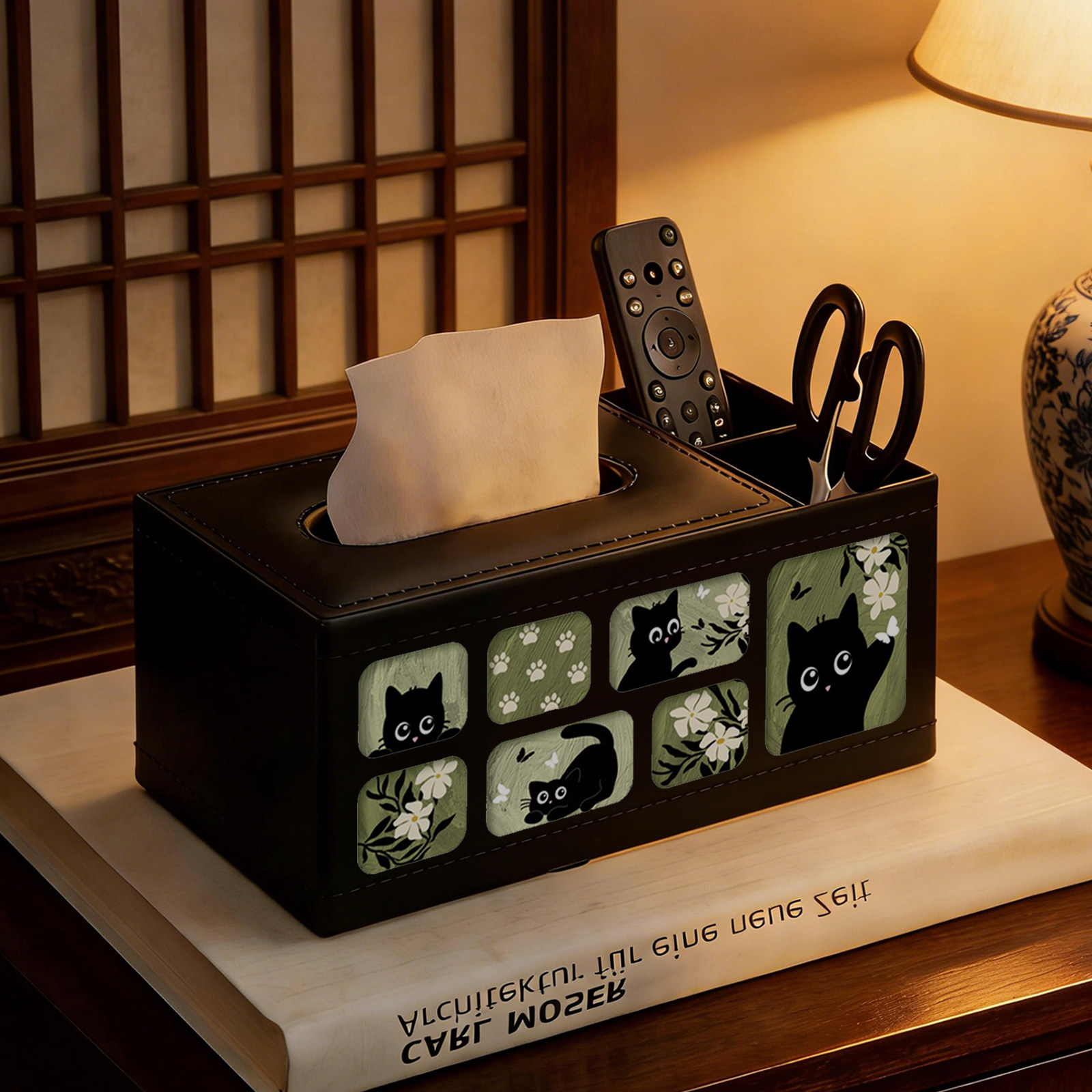 中古风茶几纸巾盒客厅遥控器收纳盒创意抽纸盒高级感桌面餐巾纸盒,收纳整理,纸巾盒,淘宝优惠券,粉丝福利购,淘宝优惠卷