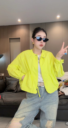 设计感立领褶皱薄款防晒外套女2026夏季新款时尚休闲糖果色防晒服