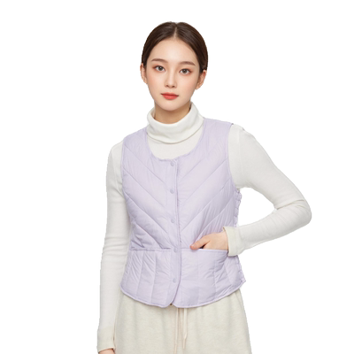 鸭鸭轻薄羽绒马甲女2025年新款保暖鸭绒休闲百搭纯色外穿上衣内搭
