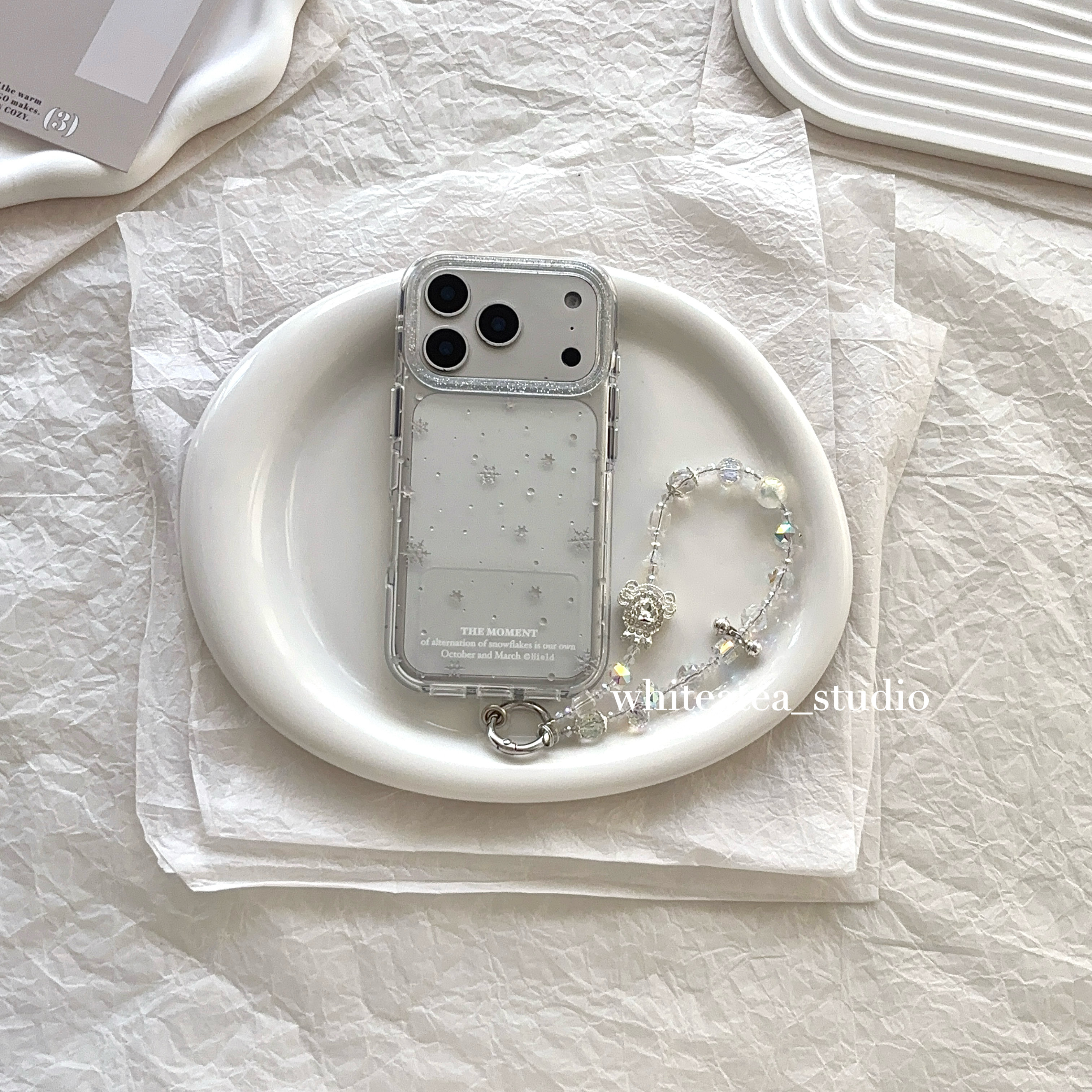 盐白茶ins简约气质冬日透明闪粉雪花适用苹果17ProMax手机壳iPhone16小众15新款14高级感13极简温柔保护套女,3C数码配件,手机保护套/壳,淘宝优惠券,粉丝福利购,淘宝优惠卷