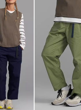 渃素然 零24年春季女士新品户外运动耐磨棉格子直锥裤A0241PA15