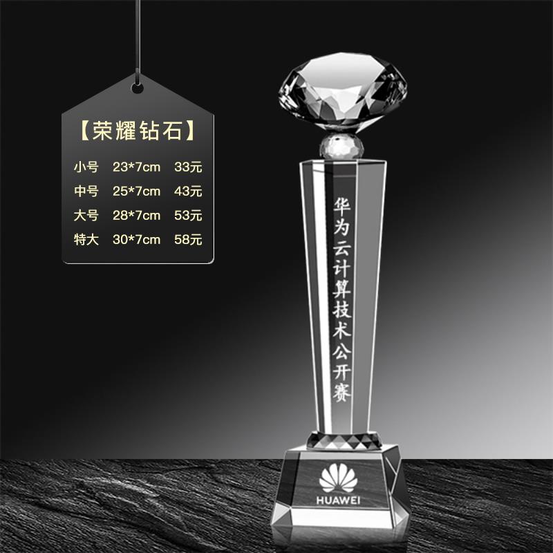 水晶奖杯创意定制定做篮球大拇指儿童奖牌授权牌玻璃荣誉纪念品