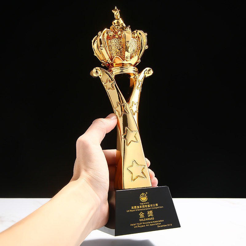 创意水晶树脂奖杯定制做高档大气年会优秀员工篮球荣誉金银铜奖牌
