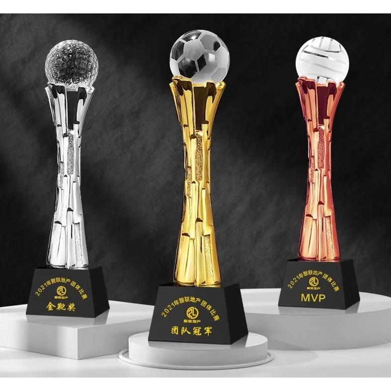 体育比赛运动奖杯水晶定制篮球足球排球网球棒球羽毛球乒乓球比赛