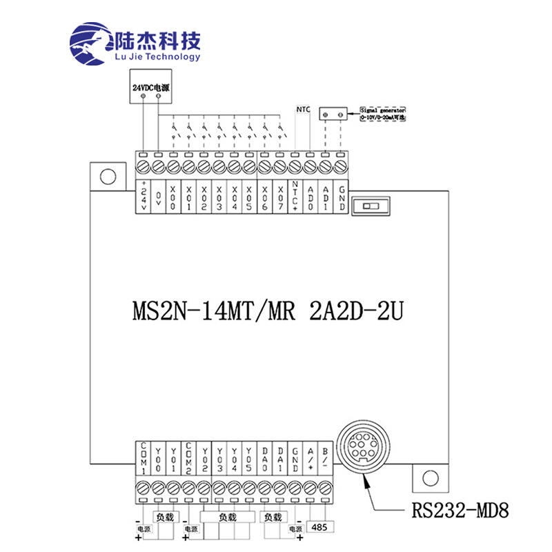 陆杰PL工控C板FX2N-14MT2AD2DA时钟模拟量可编程控制器RS232RS485 五金/工具 PLC 原图主图