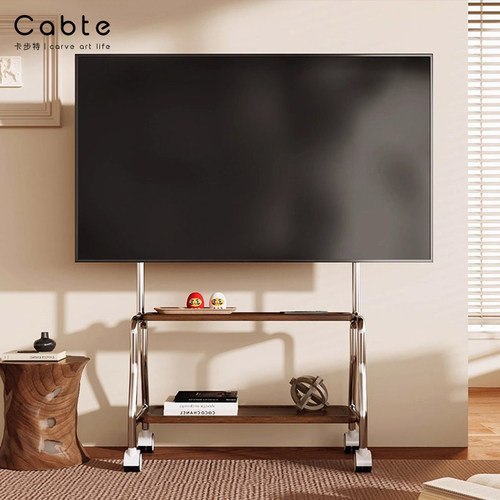CABTE大屏不锈钢电视支架移动